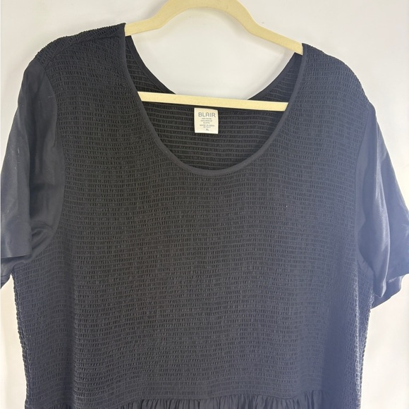 BLAIR Women's X-Large Short Sleeve Dress  Black And Purple Floral - Picture 3 of 7